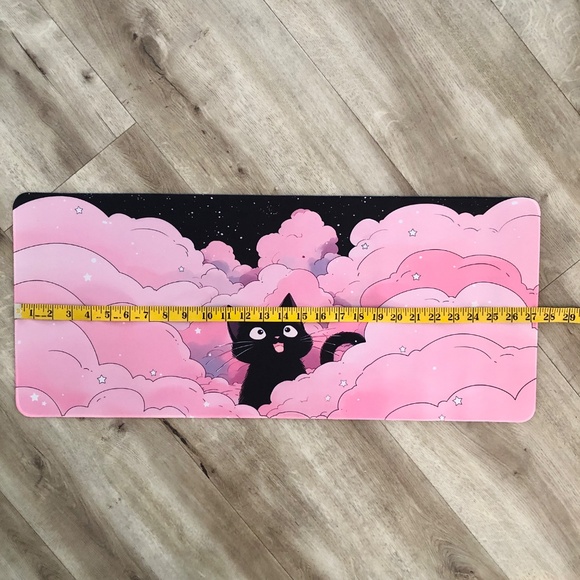 Kawaii Black Cat, Extra Large, Gaming, Mouse Pad, Desk Mat, 27.5" x 11.5", NEW - Picture 5 of 7